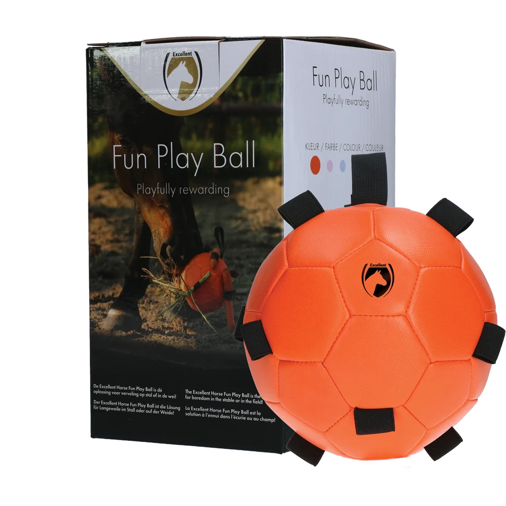 MAXI5305.png Pferdespielball mit Gummibändern, 19 cm, orange – Excellent Horse Fun Play Ball – Bild 1