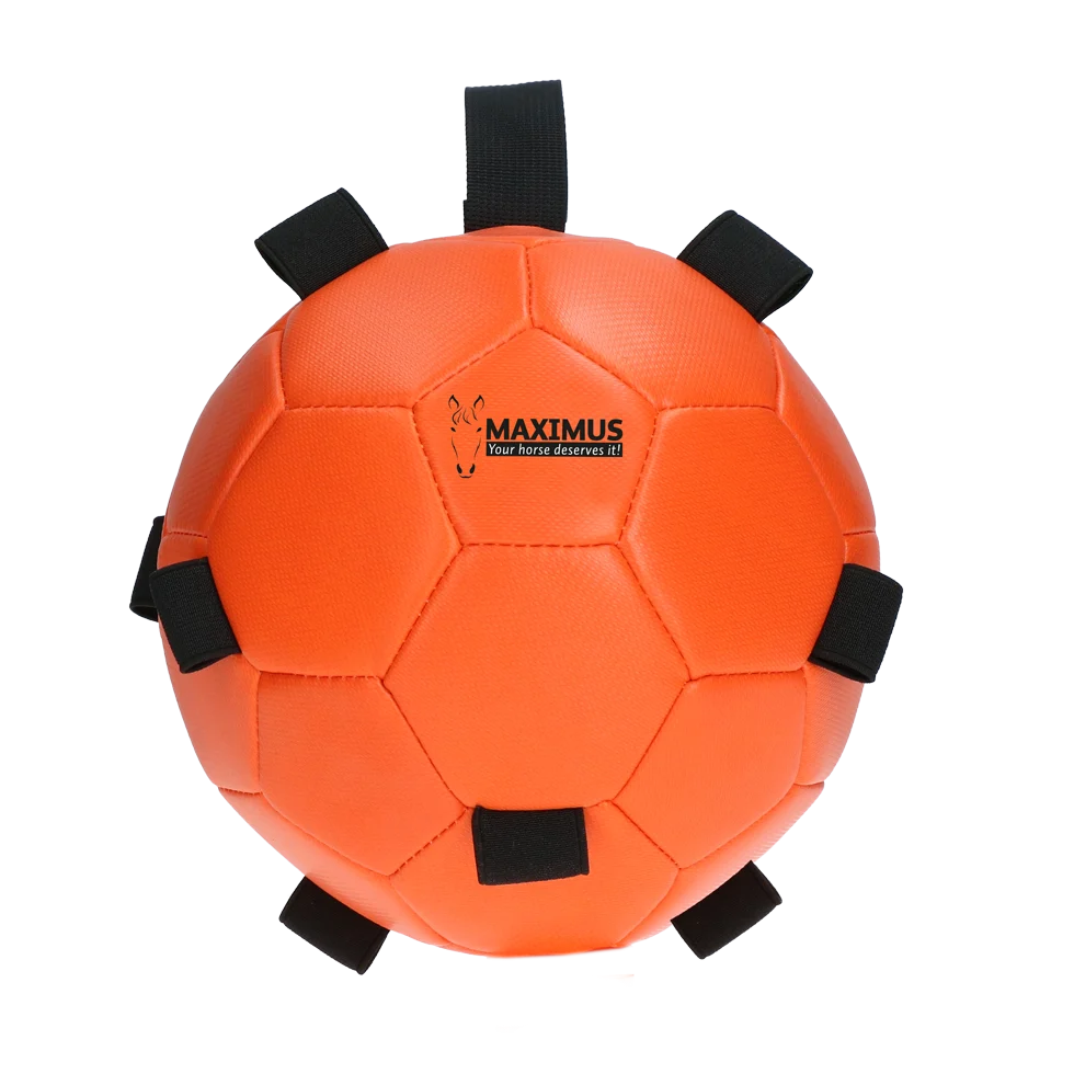 Pferdespielball mit Gummibändern, 19 cm, orange – Excellent Horse Fun Play Ball – Bild 2