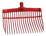 Mistgabel aus Kunststoff ohne Stiel, Rot, 41 x 36 x 11 cm – Vplast