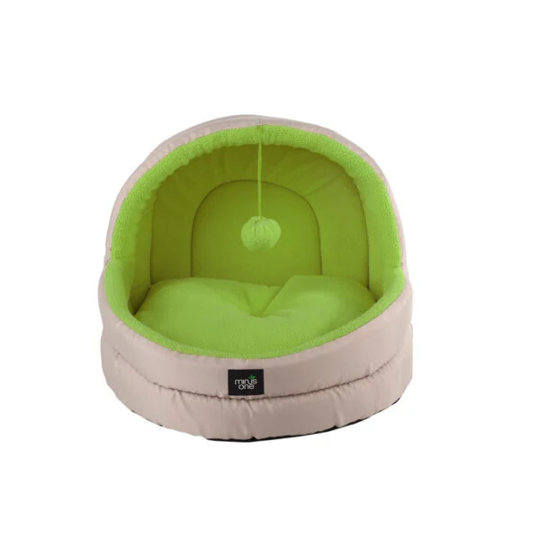 Katzenhöhle mit Fleece Liegefläche und Spielball – Minus One Hideaway Cat Cave Meadow