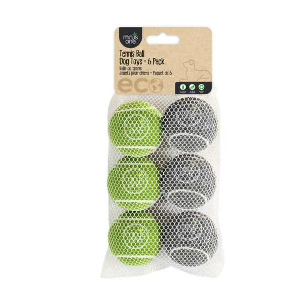 Tennisbälle für Hunde, 6er Set – Minus One Bouncy Tennis Ball Dog Toys