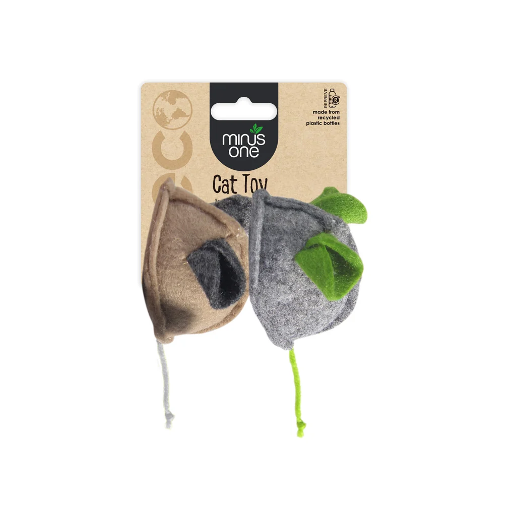MINU37370.jpg Katzenspielmäuse aus Filz mit Katzenminze, 2 Stück – Minus One Felt Cat Toys Mouse 2-pack – Bild 1