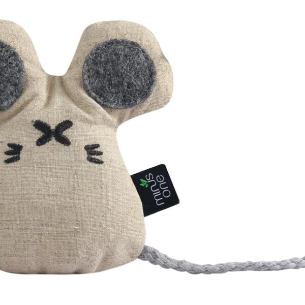 Katzenspielzeug in Mausform mit Katzenminze, 9 x 9,5 x 2,5 cm – Minus One Docile Buddy Cat Toy Mouse