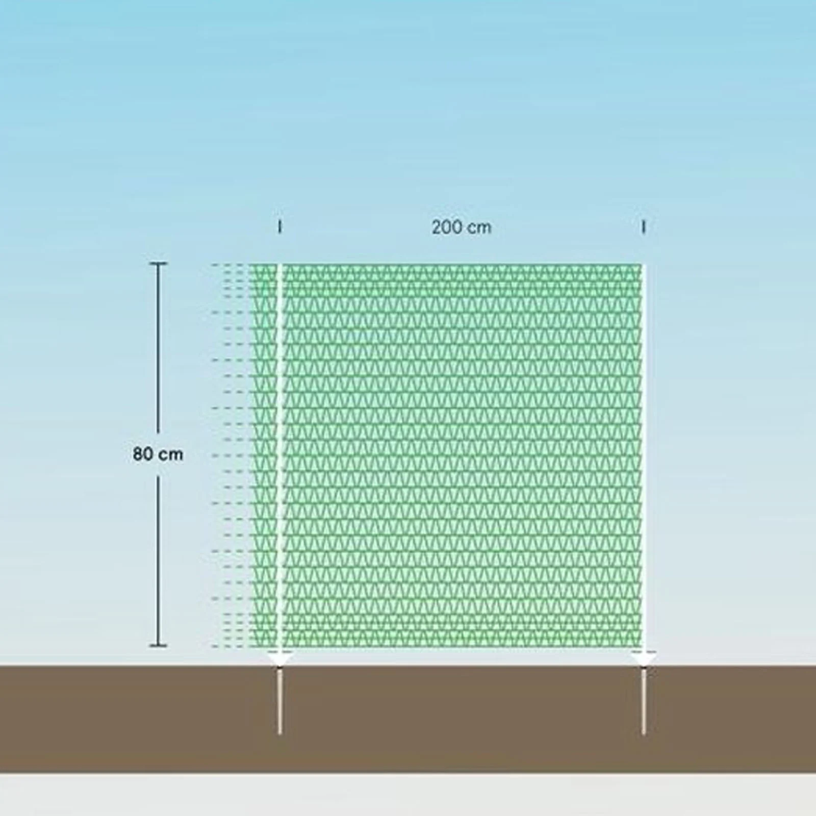 Garten Abgrenzungsnetz mit einer Maschenweite von 0,5 cm, 80 cm hoch, 20 m – Euro-Netz Universal – Bild 6