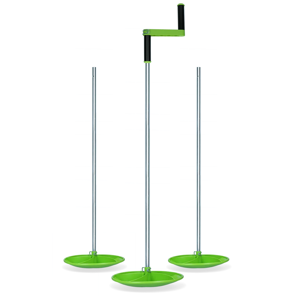 NETT125.png Aufrollhilfe für Schafnetze für Zäune bis 125 cm, 3 Stäbe und 1 Kurbel – Twist Butler – Bild 1