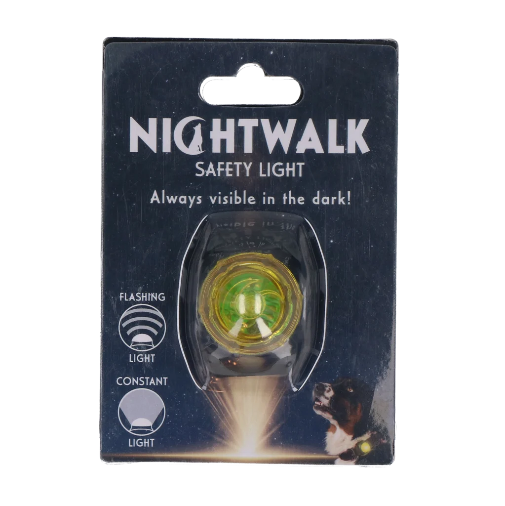 Sicherheitslicht für Hundehalsband, Gelb, 2 Leuchtmodi – Nightwalk Safety Light – Bild 1