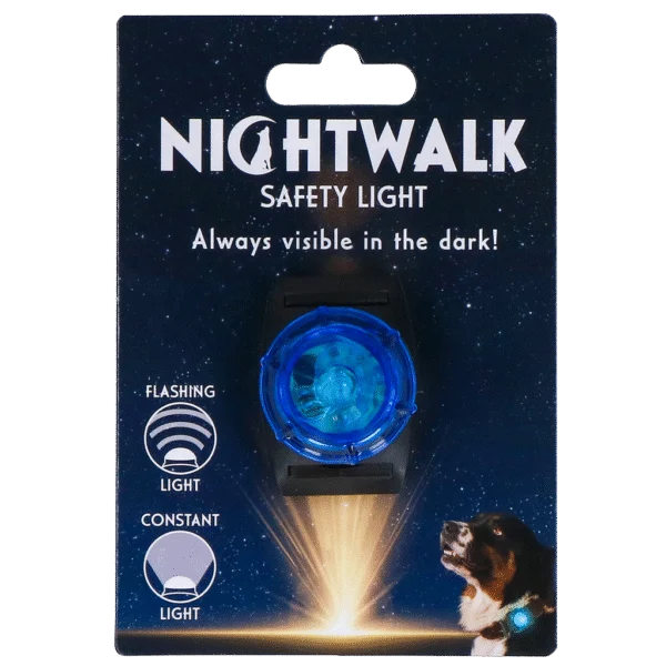 Sicherheitslicht für das Hundehalsband, Blau, 2 Leuchtmodi – Nightwalk Safety Light