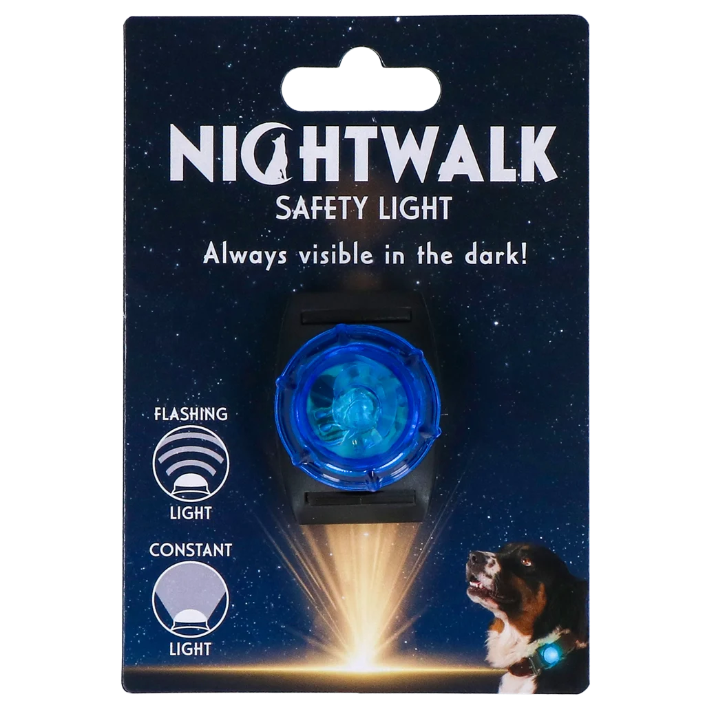 Sicherheitslicht für das Hundehalsband, Blau, 2 Leuchtmodi – Nightwalk Safety Light – Bild 1