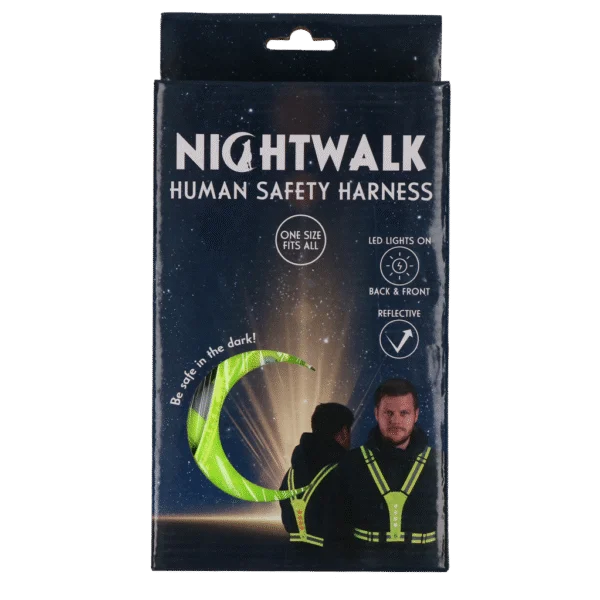Sicherheitsgeschirr mit LED Beleuchtung, verstellbar, gelb – Nightwalk Human Safety Harness