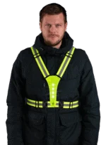 Sicherheitsgeschirr mit LED Beleuchtung, verstellbar, gelb – Nightwalk Human Safety Harness – Bild 3