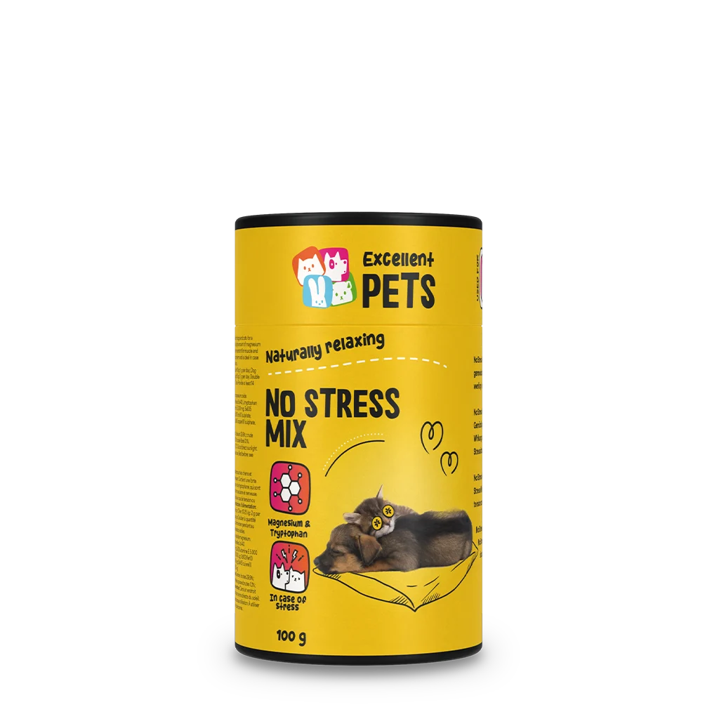 NOST006.png Ergänzungspulver für Hunde und Katzen bei Anspannung, 100 g – Excellent Pets No Stress Mix – Bild 1