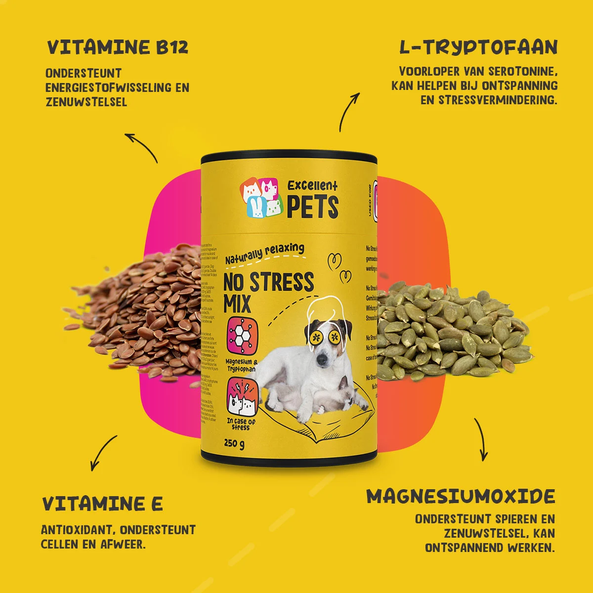 Ergänzungsfuttermittel Pulver für Hunde und Katzen bei Anspannung, 250 g – Excellent Pets No Stress Mix – Bild 6