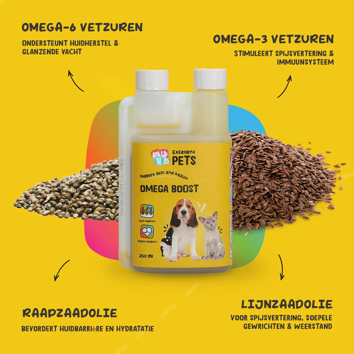 Omega Öl für Hunde mit pflanzlichen Ölen, 250 ml – Excellent Pets Omega Boost – Bild 5