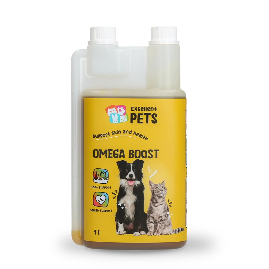 OMEG0017.png Omega Öl für Hunde mit pflanzlichen Ölen, 1 l – Excellent Pets Omega Boost – Bild 1