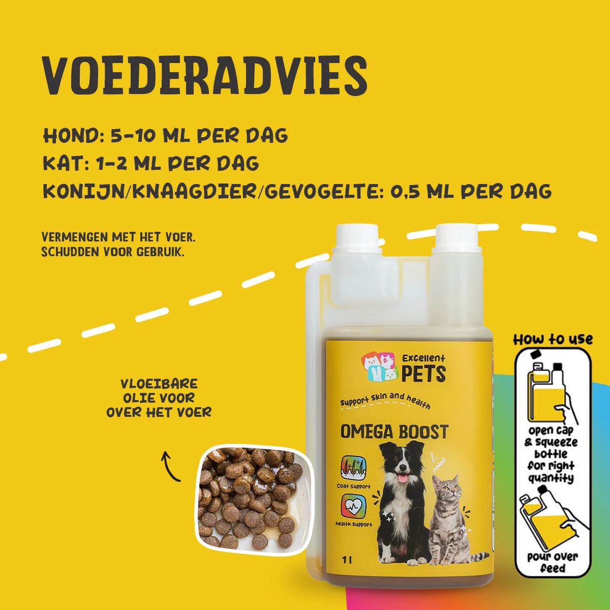 Omega Öl für Hunde mit pflanzlichen Ölen, 1 l – Excellent Pets Omega Boost – Bild 2