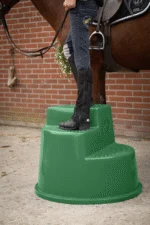 Aufstiegshilfe mit 3 rutschhemmenden Stufen, grün, 53 cm – Excellent Horse – Bild 4