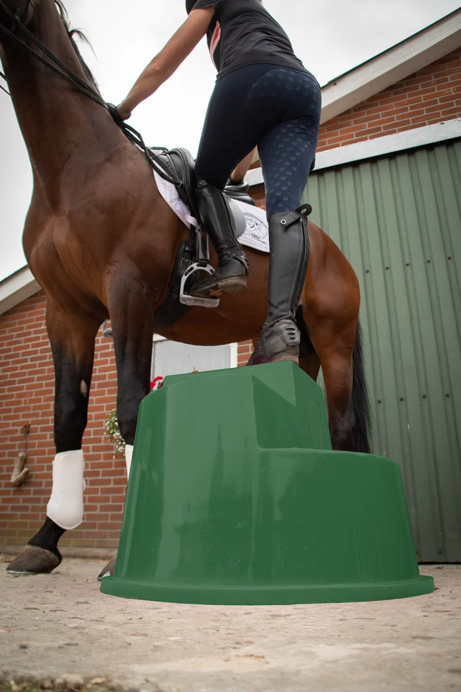 Aufstiegshilfe mit 3 rutschhemmenden Stufen, grün, 53 cm – Excellent Horse – Bild 5