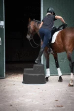 Aufstiegshilfe mit 3 rutschfesten Stufen, Schwarz, 53 cm – Excellent Horse – Bild 4