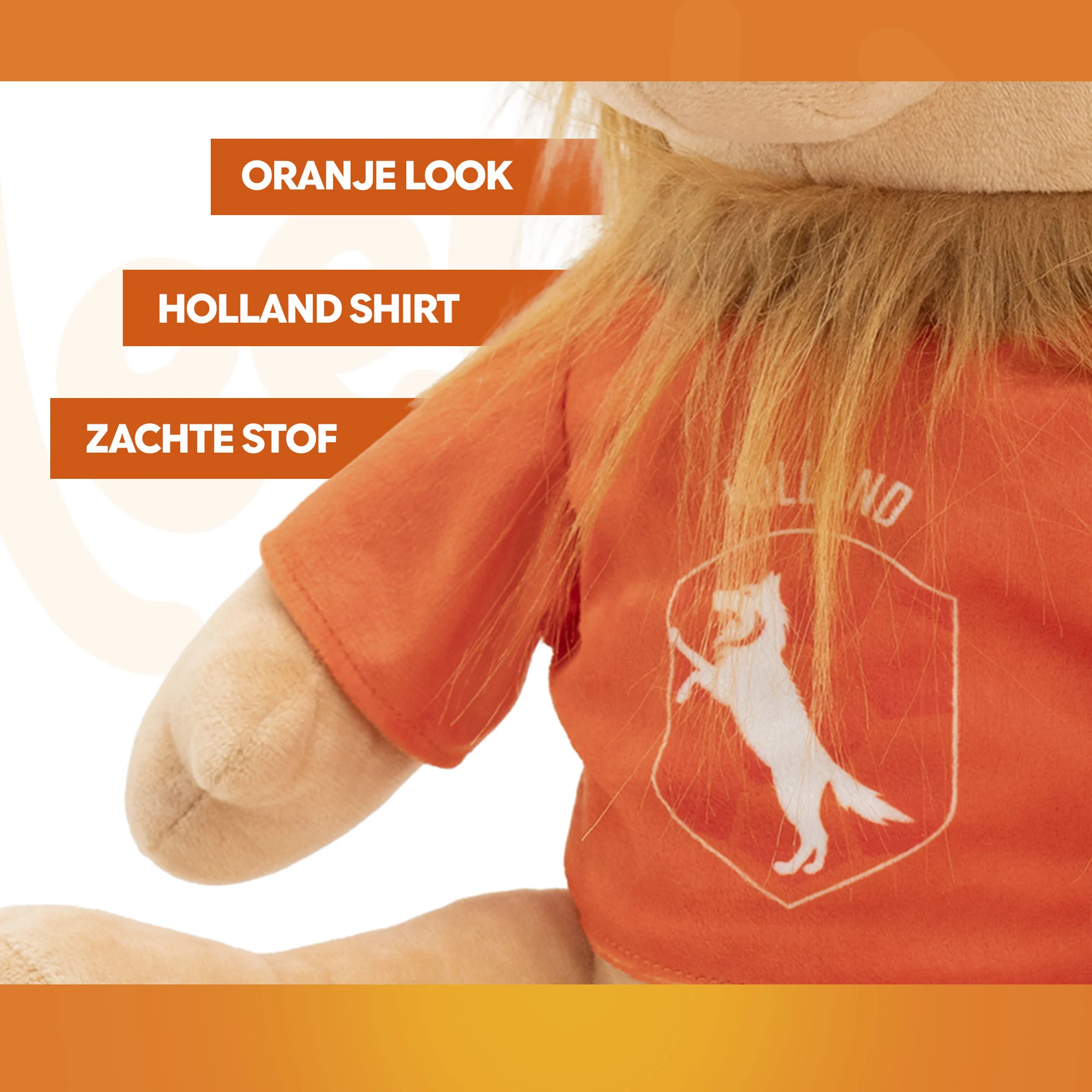 Plüsch Hundekuscheltier Löwe, Orange, 34 cm – Holland Oranje Löwe L – Bild 4