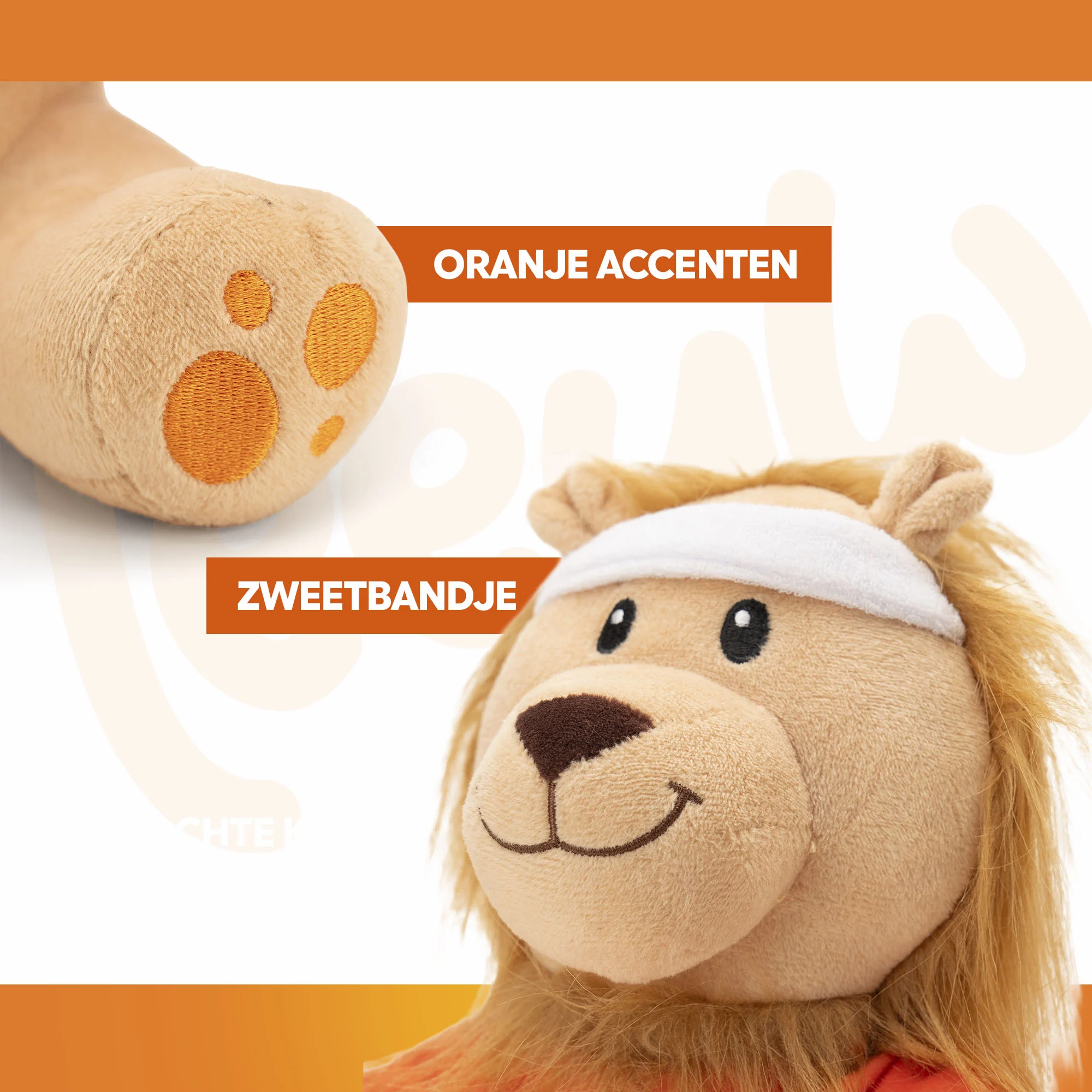 Plüsch Hundespielzeug Löwe, Orange, 28 cm – Holland Oranje Löwe M – Bild 3