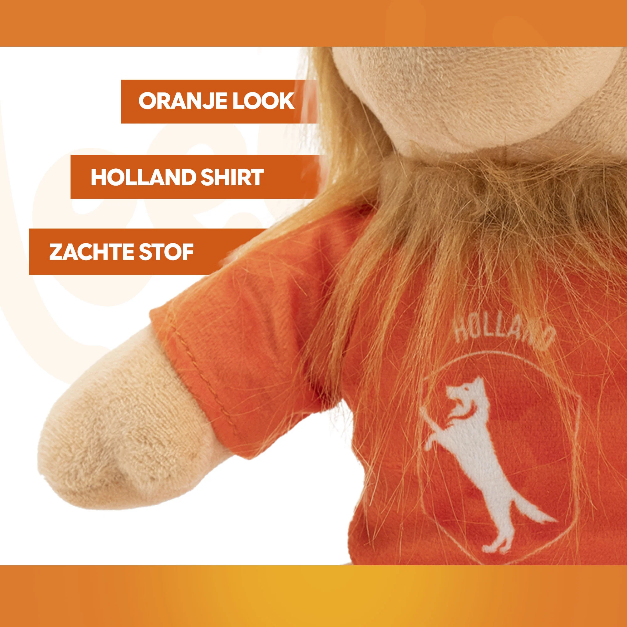 Plüsch Hundespielzeug Löwe, Orange, 28 cm – Holland Oranje Löwe M – Bild 4