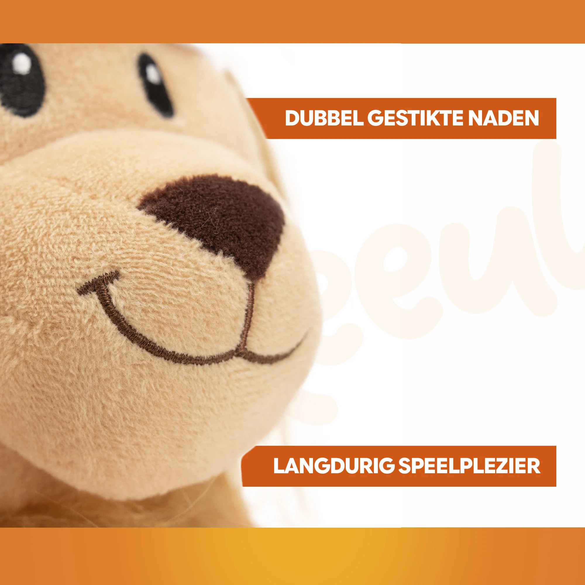 Plüsch Hundespielzeug Löwe, Orange, 28 cm – Holland Oranje Löwe M – Bild 6