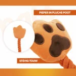 Zerrspielzeug für Hunde in Handform mit Baumwolltau und Quietscher – Holland Oranje High Five – Bild 3