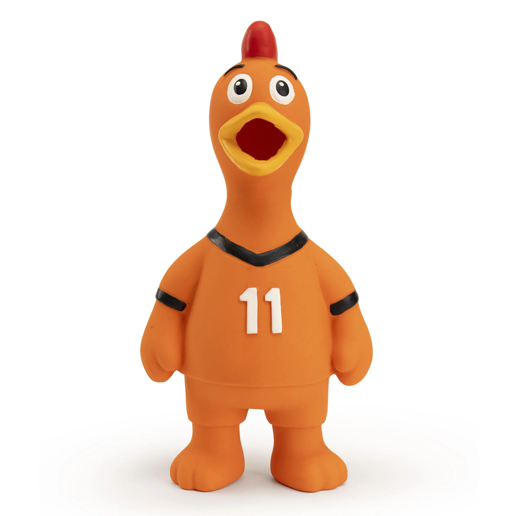 Hundespielzeug in Hühnerform aus Latex, Orange – Holland WM Huhn – Bild 1
