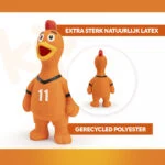 Hundespielzeug in Hühnerform aus Latex, Orange – Holland WM Huhn – Bild 3