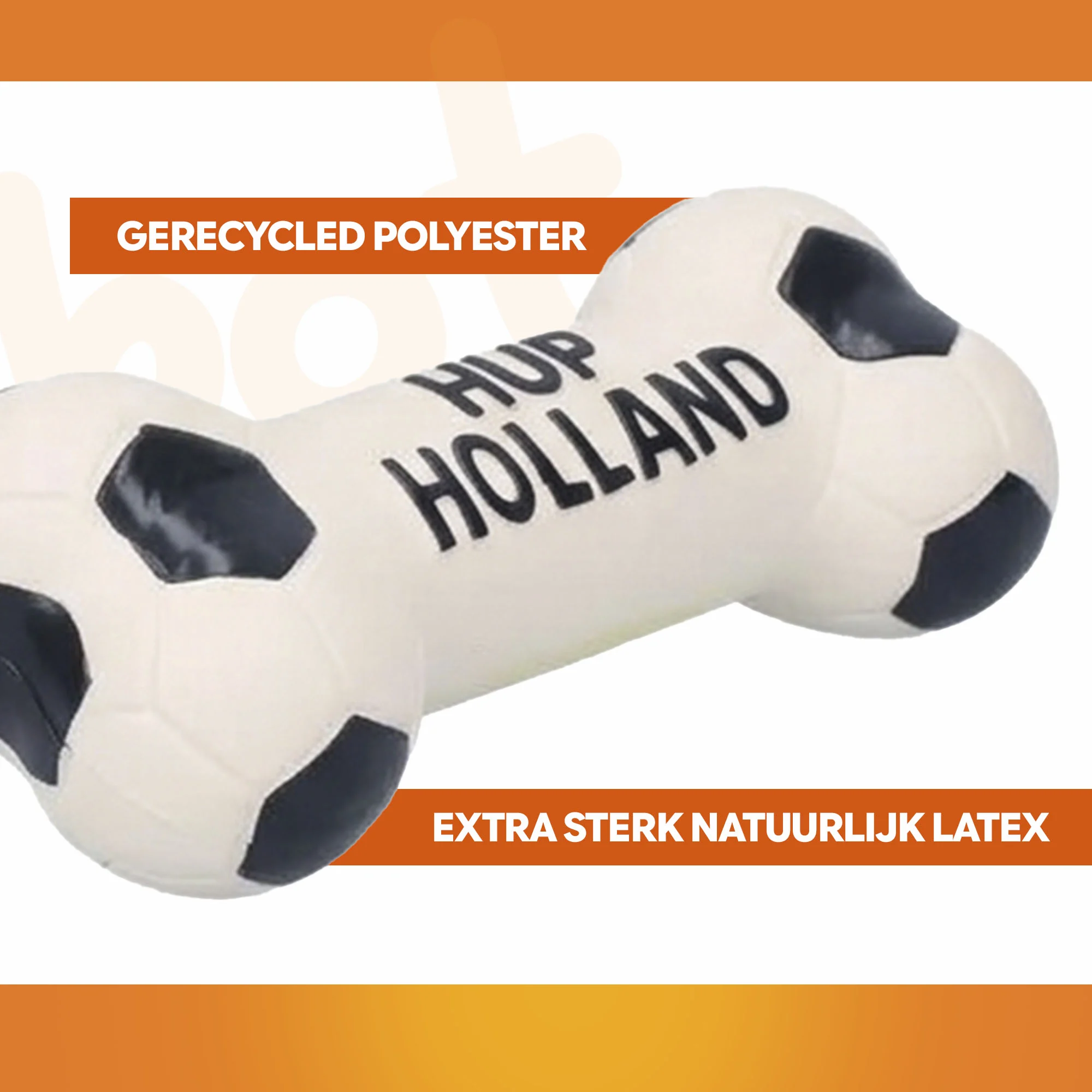 Hundespielzeug aus Latex in Knochenform, orange – Holland WK Knochen – Bild 3