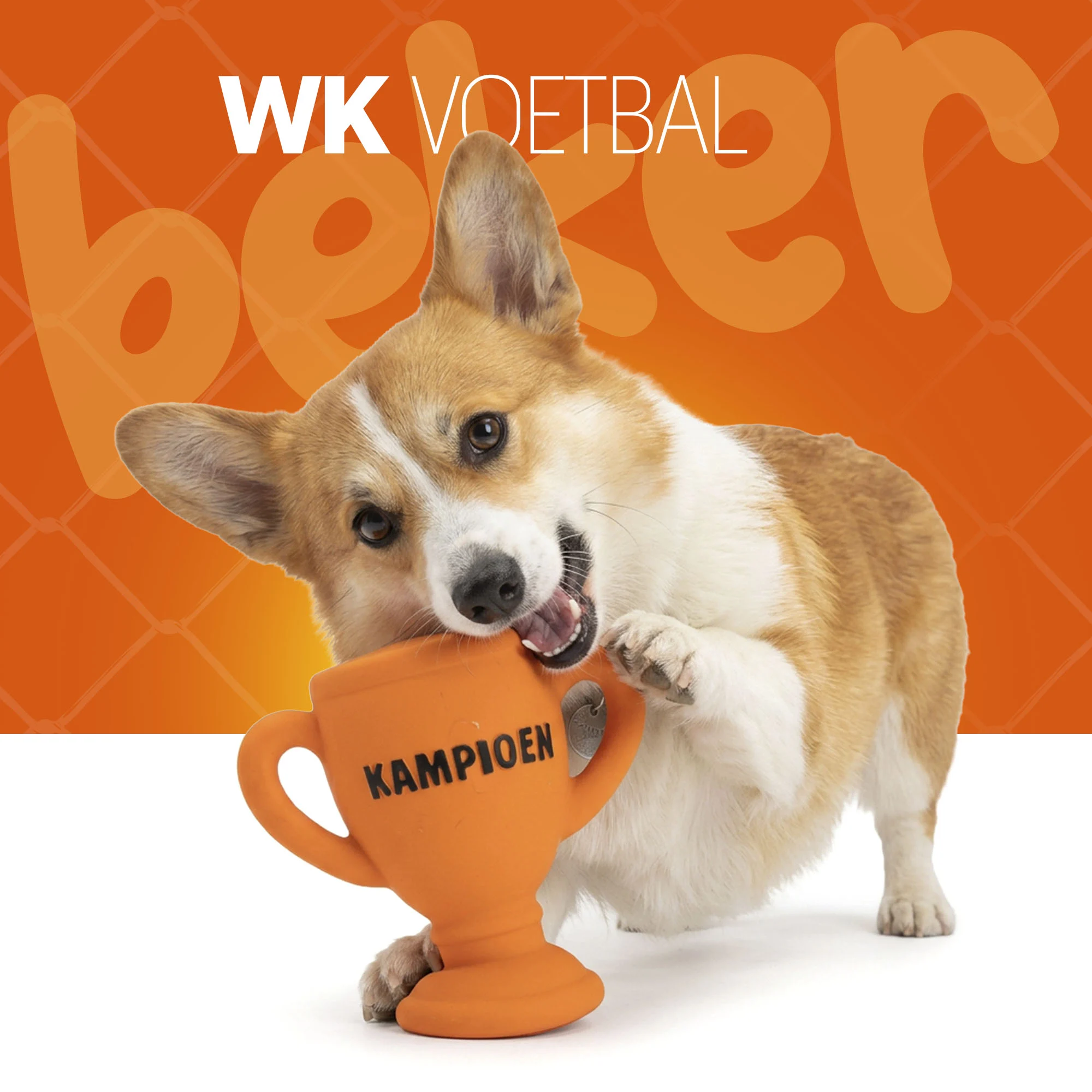 Latex Hundespielzeug in Becherform, Orange – Holland WK Beker – Bild 2
