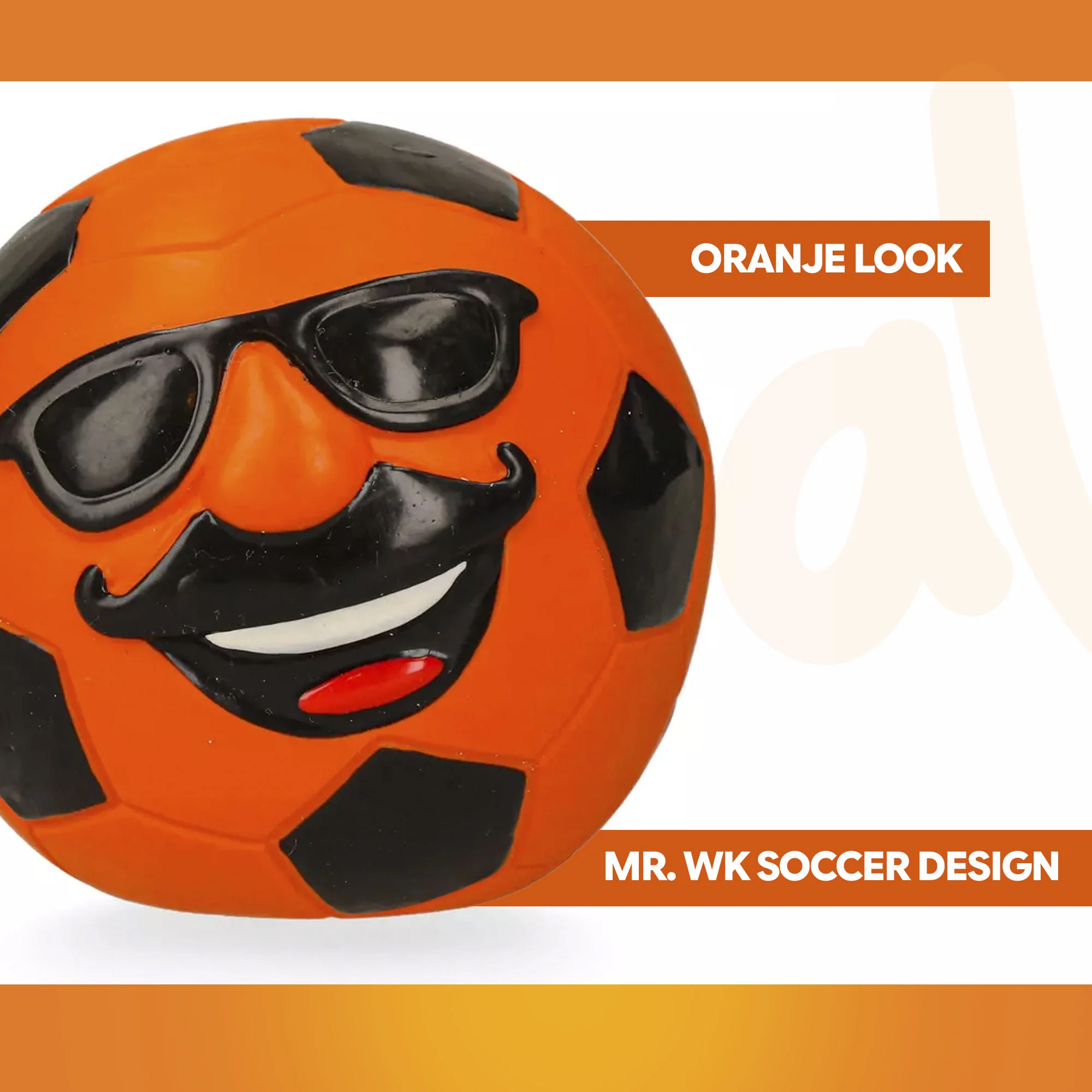 Latex Hundespielzeug mit Quietscher Oranje M – Holland Mr. Dutch – Bild 3