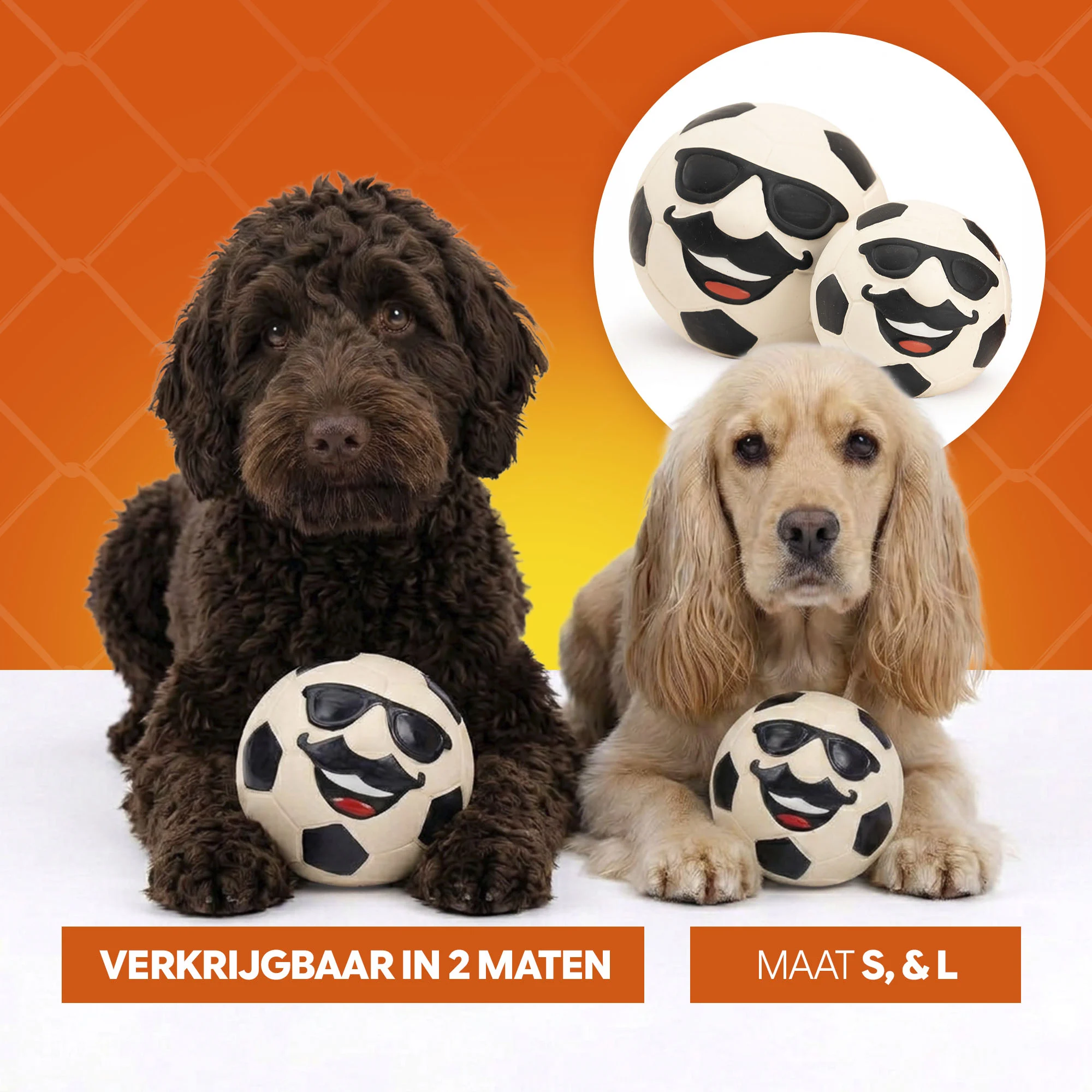 Latex Hundespielzeug mit Quietscher Orange L – Holland Mr. WK Soccer – Bild 6