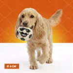 Latex Hundespielzeug mit Quietscher Orange M – Holland Mr. WK Soccer – Bild 4