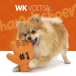 Hundespielzeug in Handschuhform aus Latex, Orange – Holland WM Handschuh – Bild 2