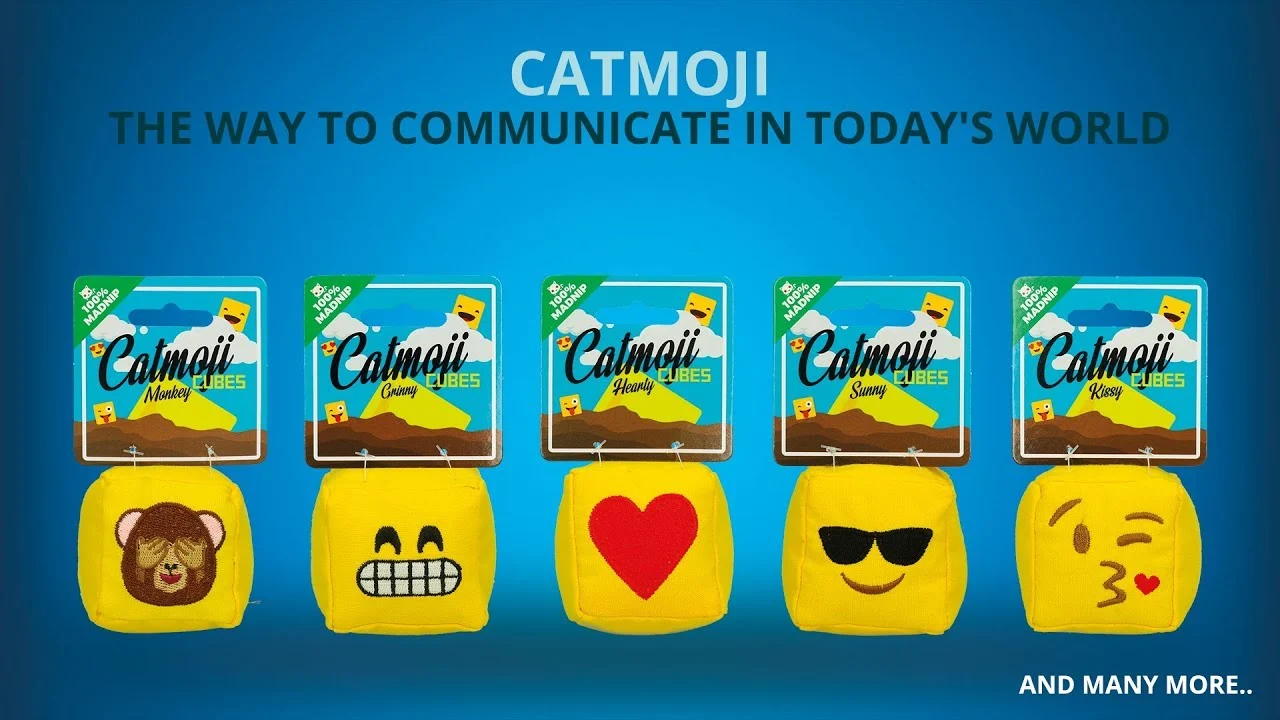 Katzenspielzeug Emoji mit Federn und MADNIP, ø 6 cm – Catmoji Angry – Bild 3