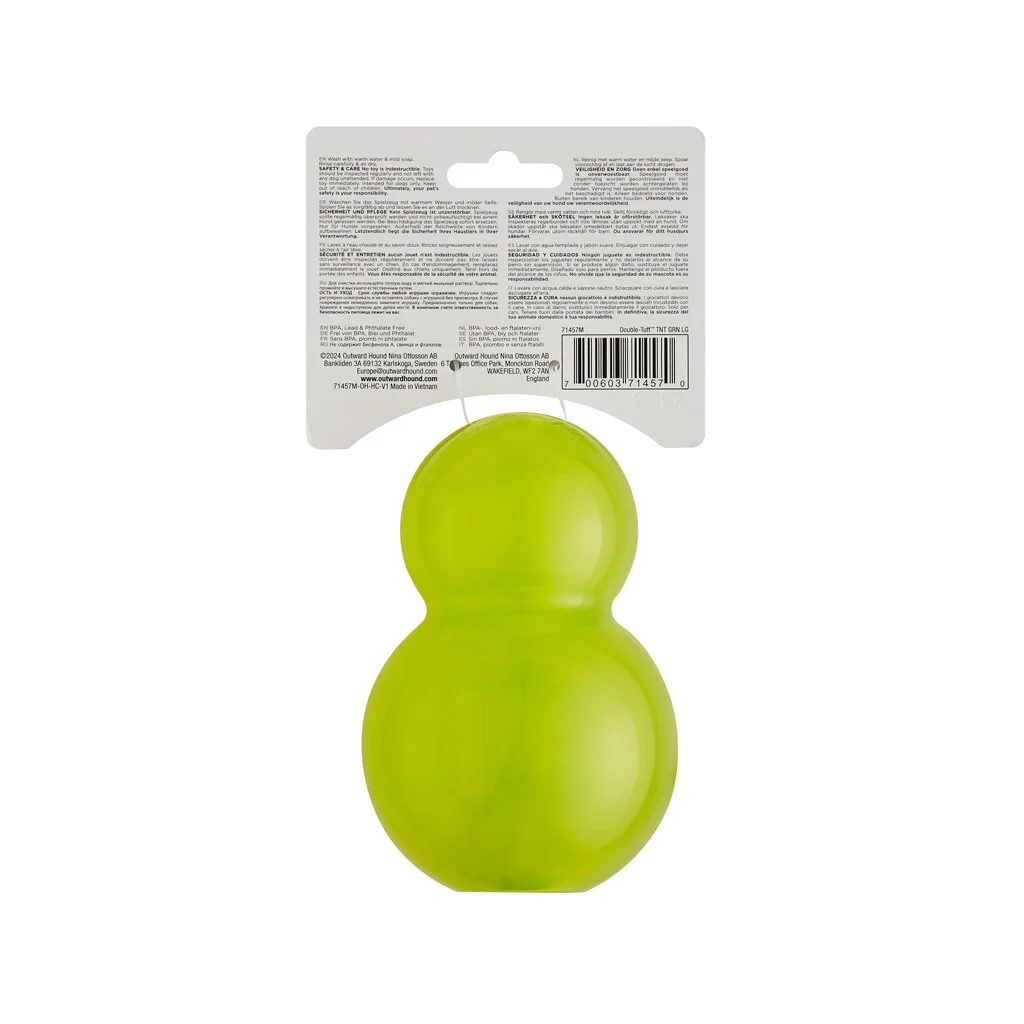 Befüllbares Kauspielzeug L Grün, 12 x 7,5 cm – Outward Hound (Kyjen) Double-Tuff – Bild 3
