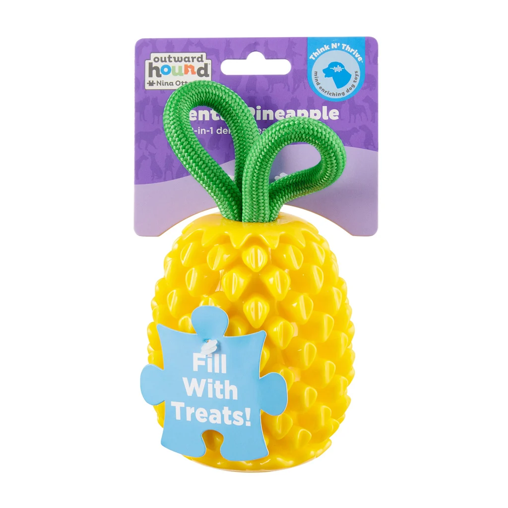 OUTW71492.jpg Kauspielzeug mit Seil und fruchtigem Duft – Outward Hound (Kyjen) Dental Pineapple – Bild 1