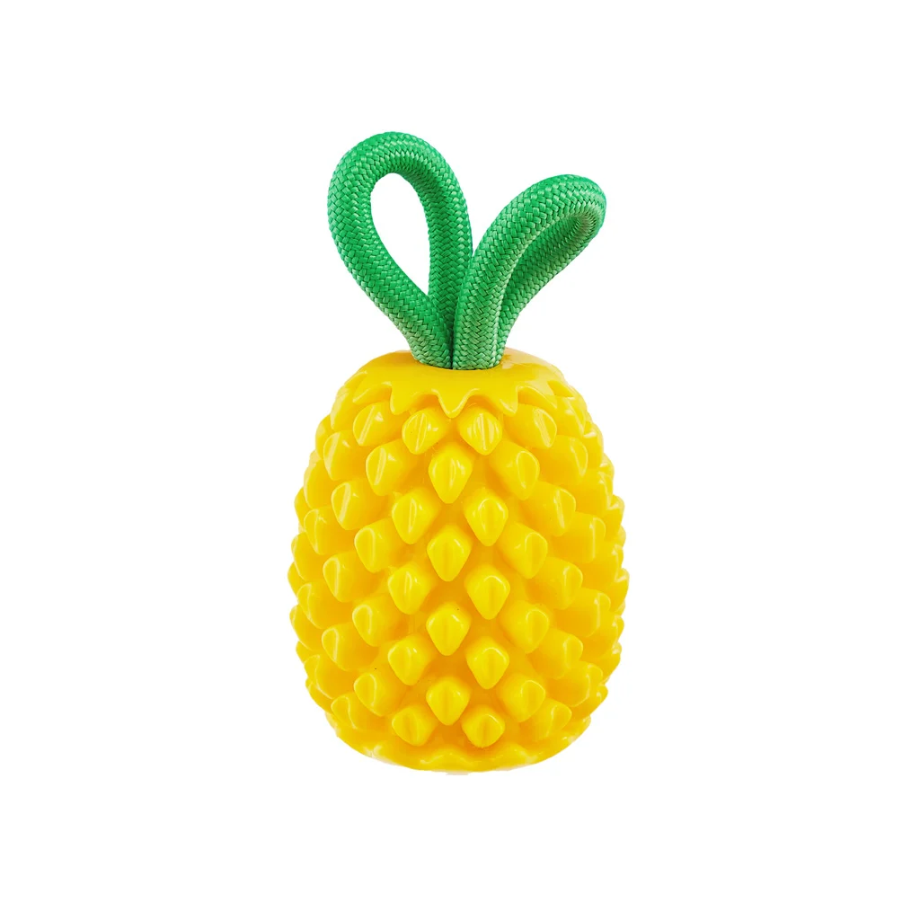 Kauspielzeug mit Seil und fruchtigem Duft – Outward Hound (Kyjen) Dental Pineapple – Bild 2