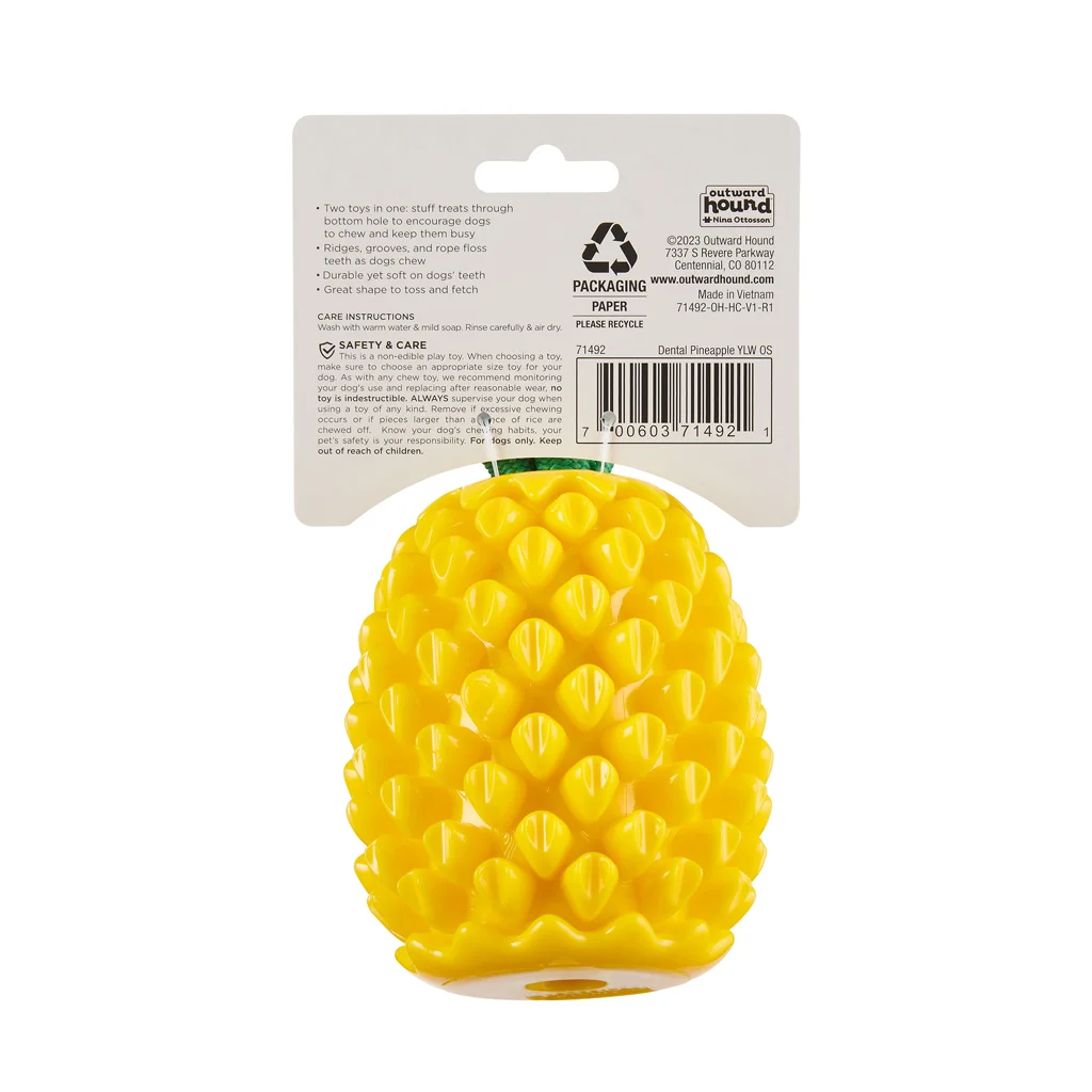Kauspielzeug mit Seil und fruchtigem Duft – Outward Hound (Kyjen) Dental Pineapple – Bild 3