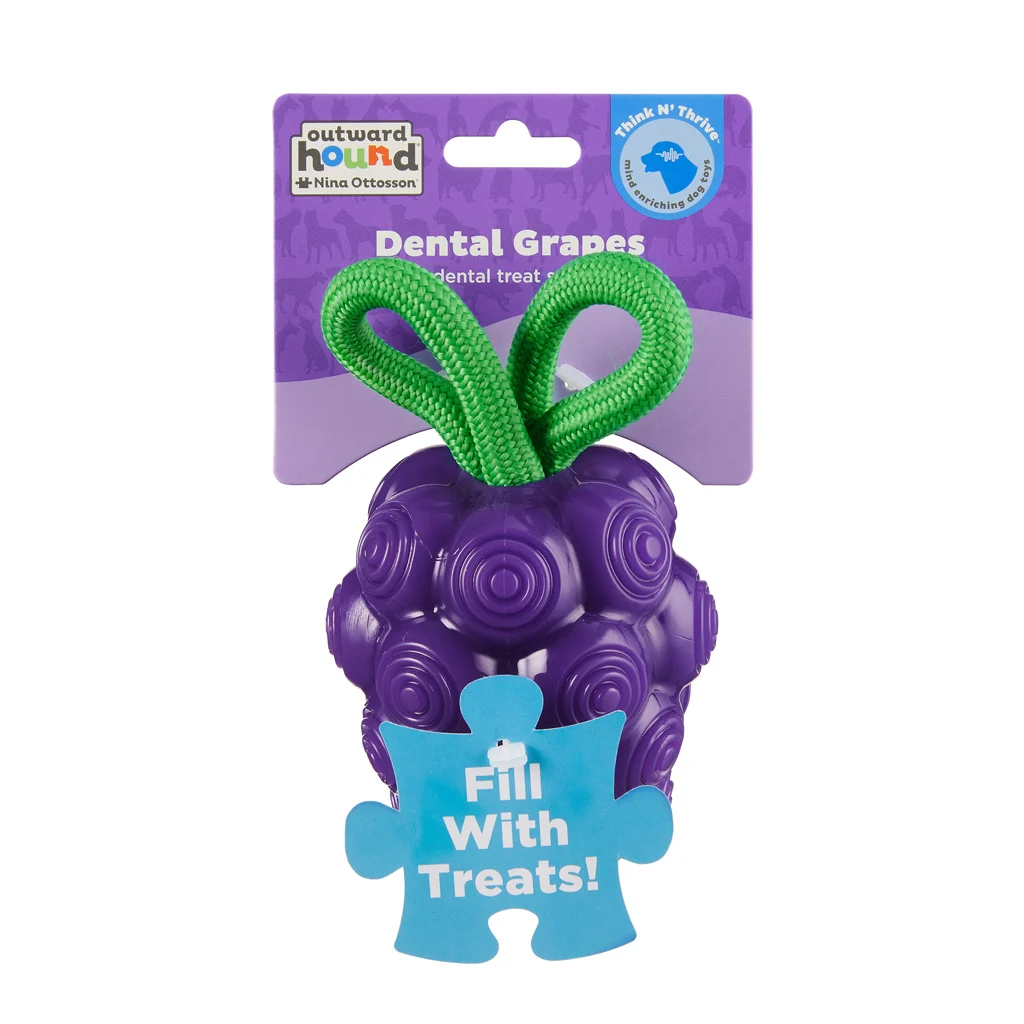 OUTW71533.jpg Kauspielzeug mit Seil und Fruchtduft – Outward Hound (Kyjen) Dental Grapes – Bild 1