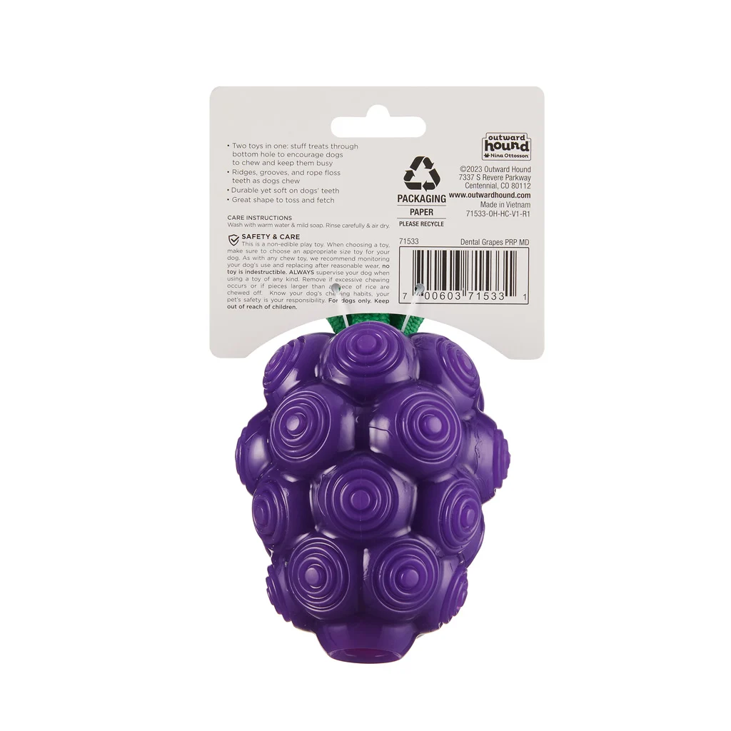 Kauspielzeug mit Seil und Fruchtduft – Outward Hound (Kyjen) Dental Grapes – Bild 3