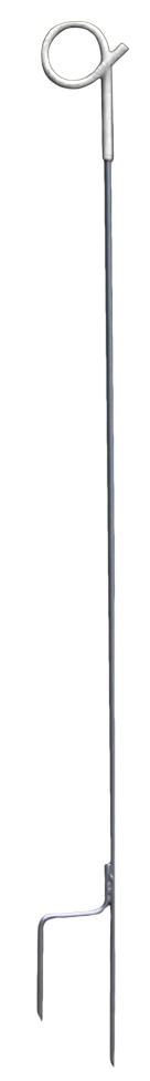 Einsteckpfahl aus Federstahl mit Kringel, Weiß, 110 cm – ZoneGuard