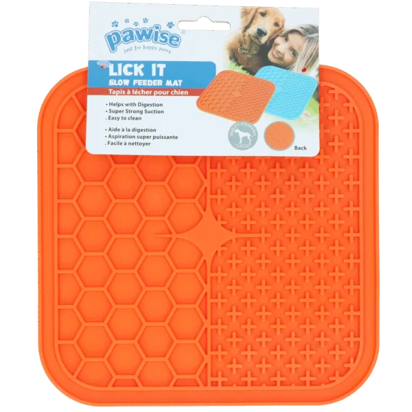 Leckmatte für Hunde mit Saugnäpfen, 21 x 21 cm, assortiert – Pawise Dog Lick Mat