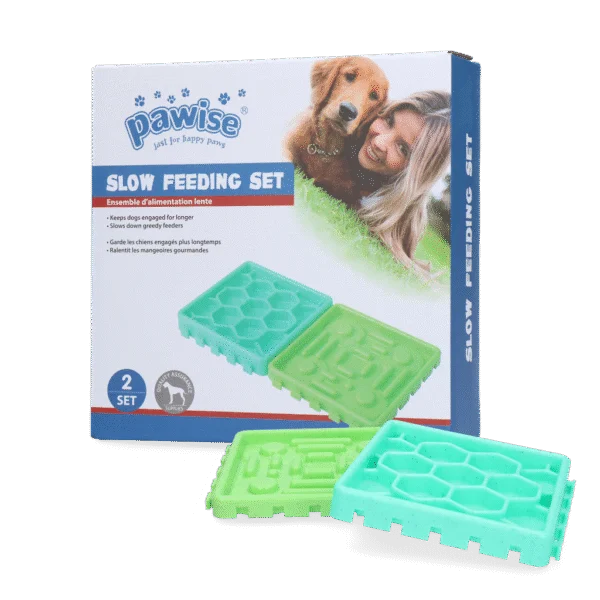 Anti Schling Napf Set mit Saugnäpfen – Pawise Slow Feeding Set