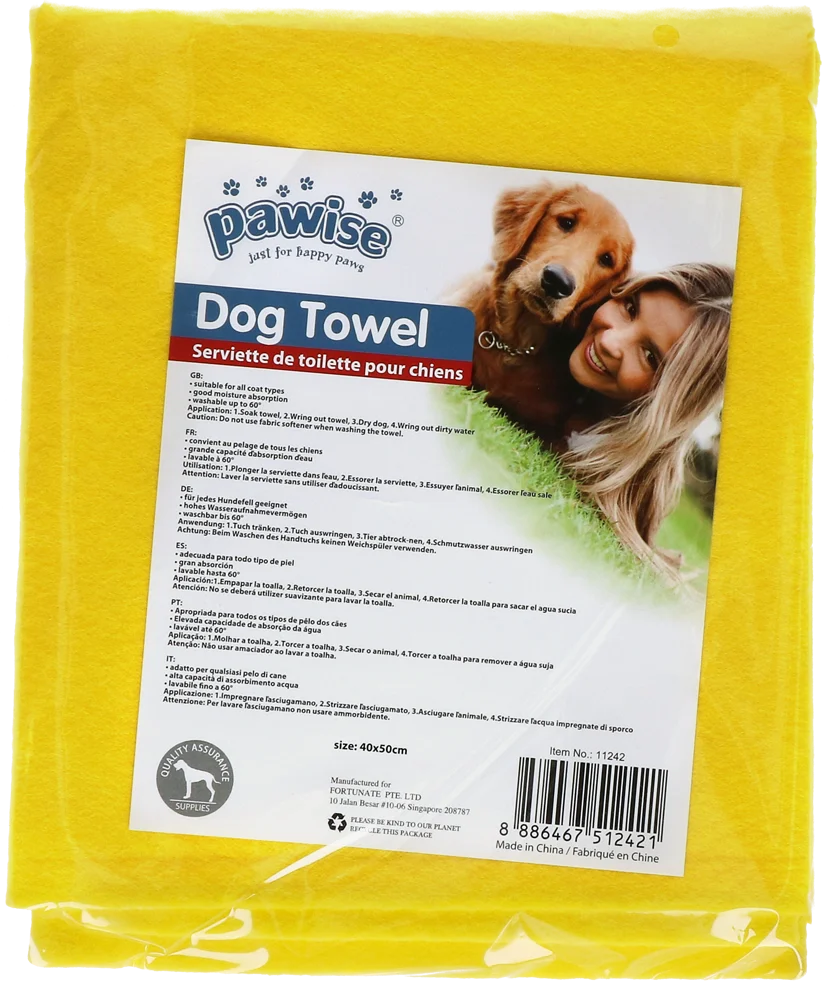 PAWI11242.png Hundetuch für nasses Fell und Pfoten, 40 x 50 cm – Pawise Dog Towel – Bild 1