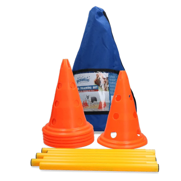 Agility Set für Hunde mit 6 Hütchen und 3 Stangen – Pawise Dog Agility Training Set
