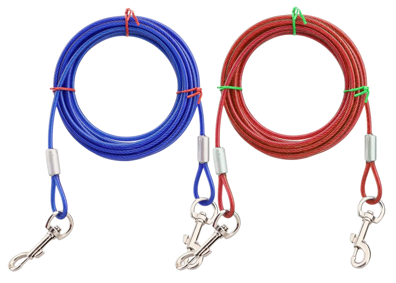 Anbindeleine aus vinylbeschichtetem Stahlkabel, 7 m – Pawise Tie Out – Bild 2