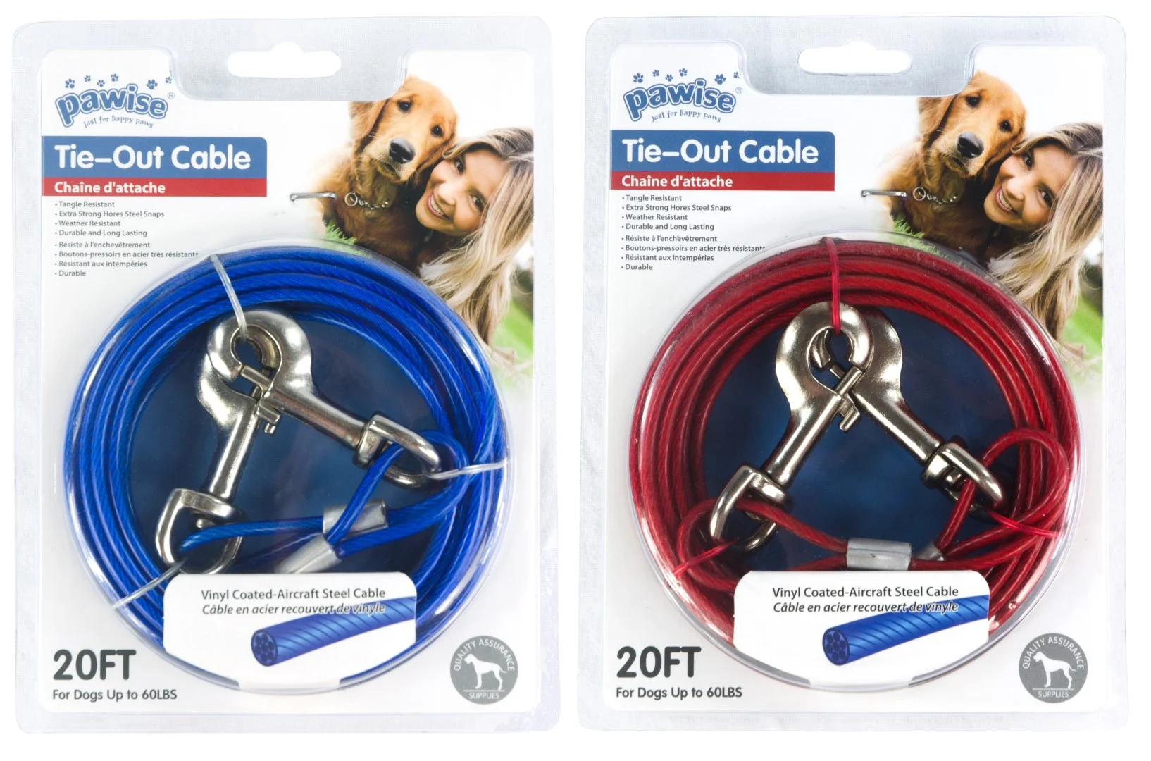 PAWI115121.jpg Anbindeleine aus vinylbeschichtetem Stahlkabel, 7 m – Pawise Tie Out – Bild 1