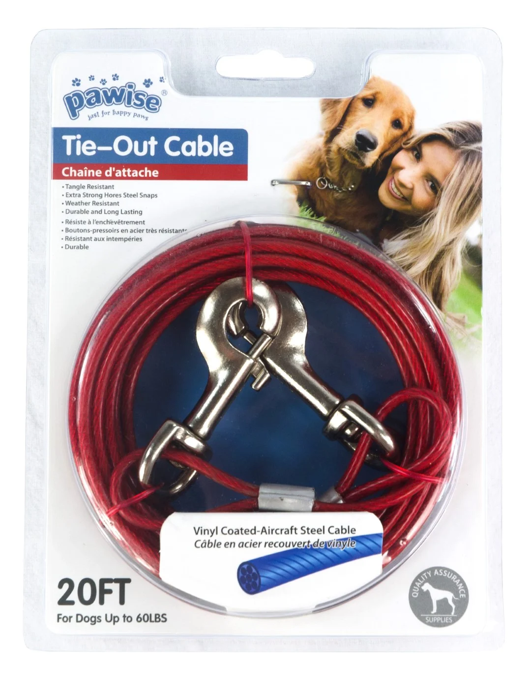 Anbindeleine aus vinylbeschichtetem Stahlkabel, 7 m – Pawise Tie Out – Bild 3